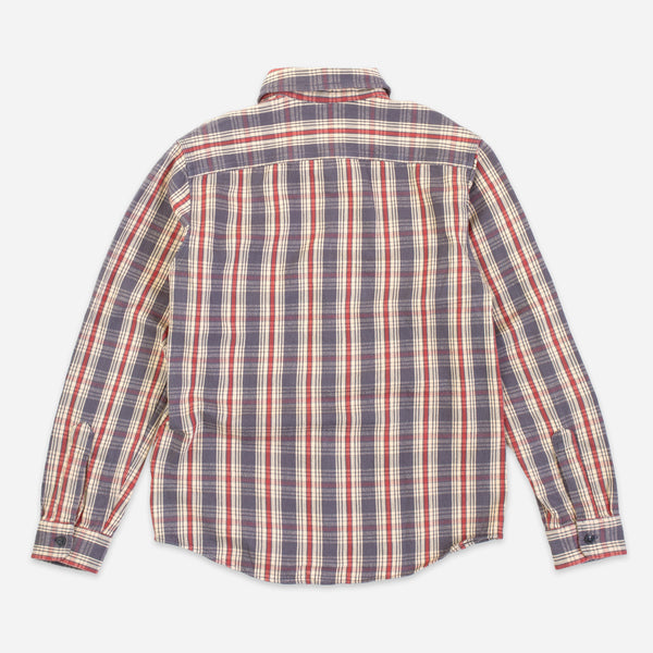PLAID TWILL WORK SHIRT - BLUE/CREAM-RED