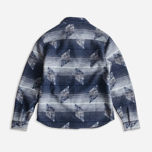 DOUBLE KNIT JACQUARD OVERSHIRT - NAVY / MULTI