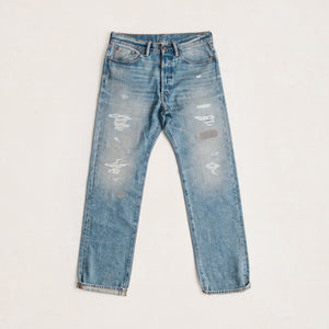 Double RL By Ralph Lauren - STRAIGHT LEG DENIM JEAN - REPAIRED CLEARVILLE -  - Main Front View