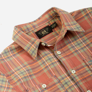 Double RL By Ralph Lauren - PLAID TWILL WORK SHIRT - RED/BLUE-GREEN -  - Alternative View 1