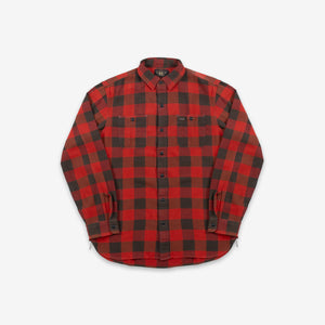 Double RL By Ralph Lauren - Plaid Twill Workshirt - Red / Black -  - Main Front View