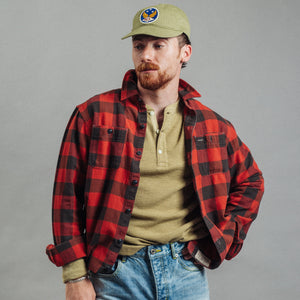 Double RL By Ralph Lauren - Plaid Twill Workshirt - Red / Black -  - Alternative View 1
