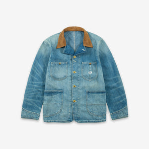 Double RL By Ralph Lauren - Corduroy Collar Denim Jacket - Wrightsville Wash -  - Main Front View