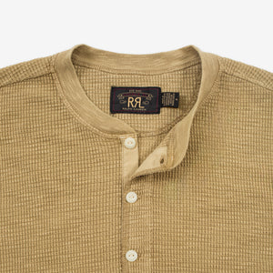 Double RL By Ralph Lauren - Garment-Dyed Waffle Henley T-Shirt - Spring Beige -  - Alternative View 1