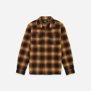 Double RL By Ralph Lauren - RRL Jesse Camp Collar Shirt - Orange -  - Main Front View