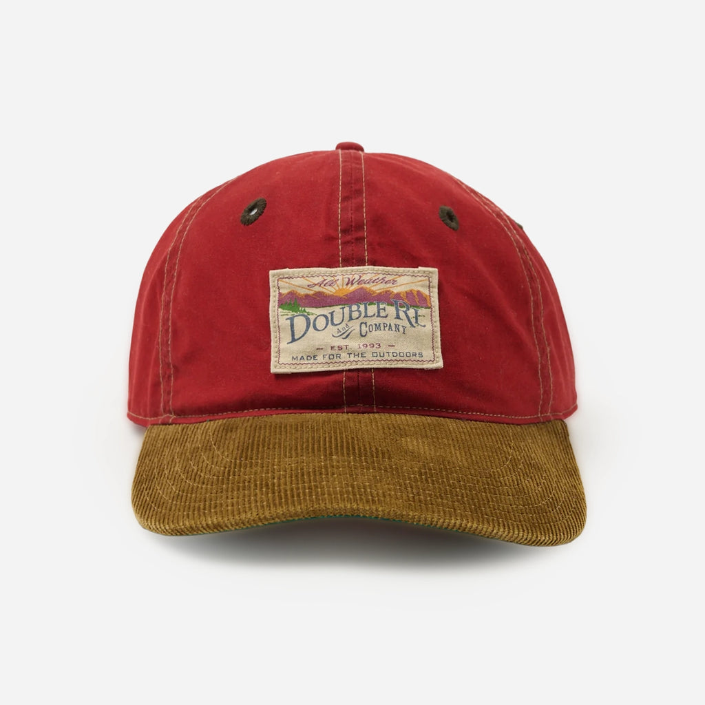 Double RL By Ralph Lauren OIL CLOTH BALL CAP RED/BROWN The