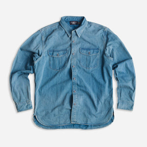 Double RL By Ralph Lauren - DOCKMAN SPORTS SHIRT - FADED INDIGO -  - Main Front View