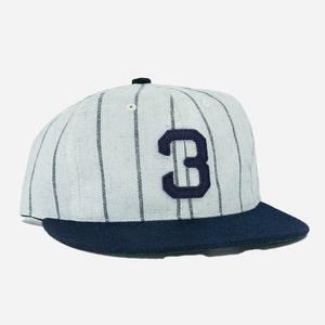 Ebbets Field Flannels - BABE RUTH 1932 SIGNATURE CAP - PINSTRIPE GREY/NVY -  - Main Front View