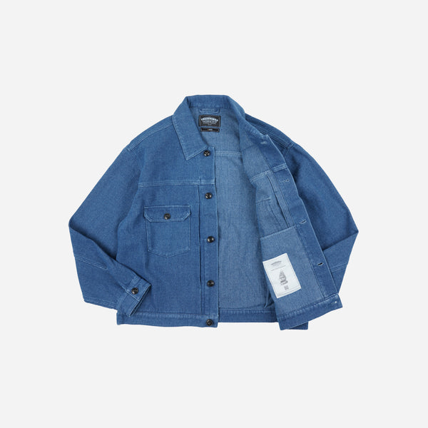 Frizmworks Sashiko Denim Trucker Jacket - Mid Blue