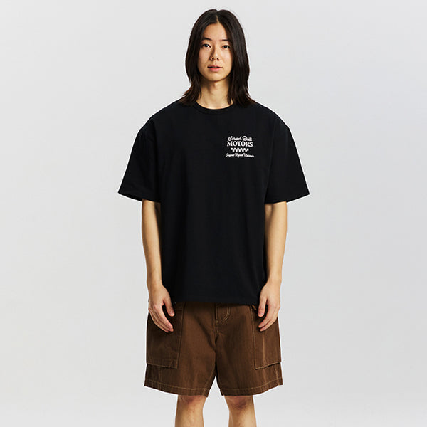 SCRATCH BUILT MOTORS HALF T-SHIRT - BLACK