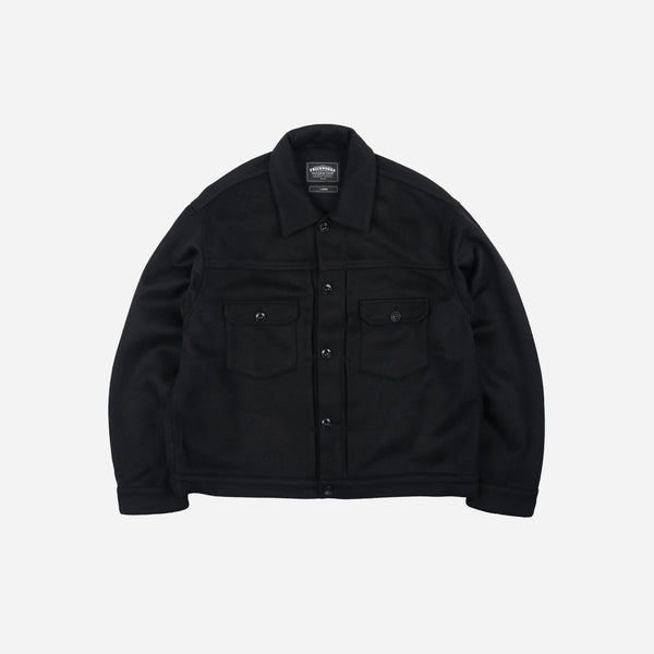 Frizmworks Solid Wool Trucker Jacket - Black