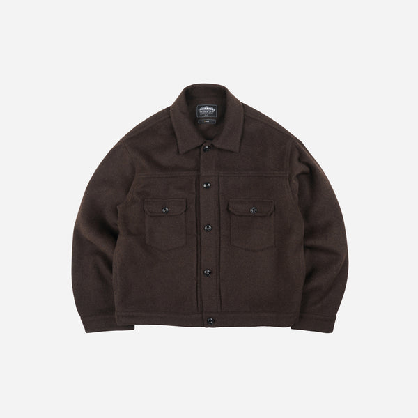 Frizmworks Solid Wool Trucker Jacket - Brown