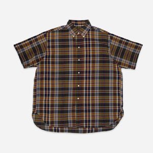 Beams+ - CLASSIC MADRAS SUMMER B.D SHIRT - BROWN/MIX -  - Main Front View