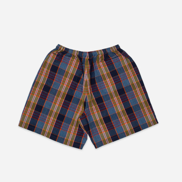 GYM MADRAS SHORTS - RED/GREEN-MIX