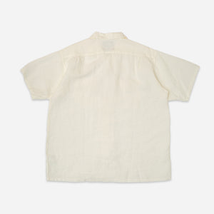 Beams+ - OPEN COLLAR LINEN SHIRT - FLAX WHITE -  - Alternative View 1