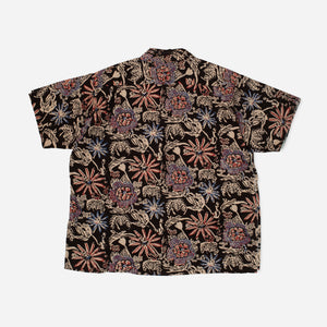 Beams+ - OPEN COLLAR BLOCK FLORAL SHIRT - BLACK -  - Alternative View 1