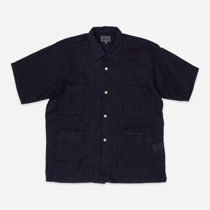 Pilgrim Surf + Supply - AMADEO PANAMA SHIRT - NAVY -  - Main Front View