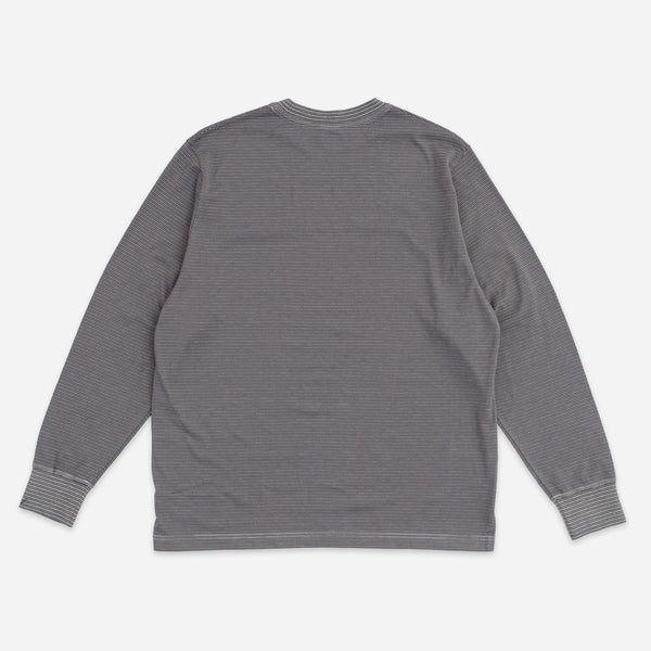 LONG SLEEVE STRIPED T-SHIRT - GREY/WHITE