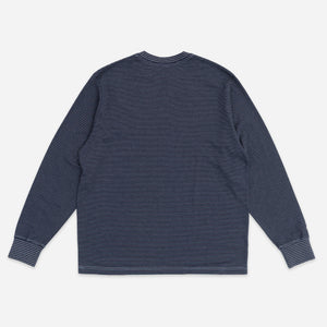 Yonetomi - LONG SLEEVE STRIPED T-SHIRT - NAVY/WHITE -  - Alternative View 1