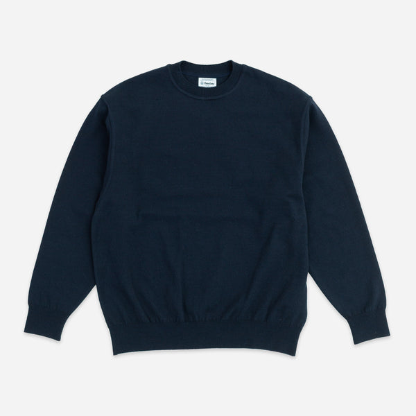 WAVE CREW PULLOVER SWEATER - NAVY