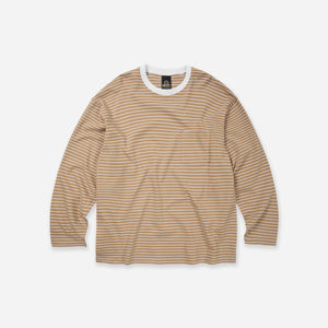 Frizmworks - STRIPE RELAXED LONG SLEEVE T-SHIRT - BEIGE -  - Main Front View