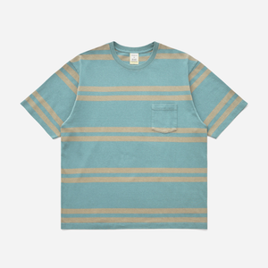 Khakis 2020 - BOLD STRIPE T-SHIRT - DUSTY GREEN -  - Main Front View