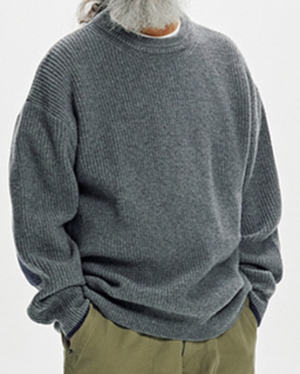 Frizmworks - PATCH ROUND PULLOVER KNIT - GREY -  - Alternative View 1