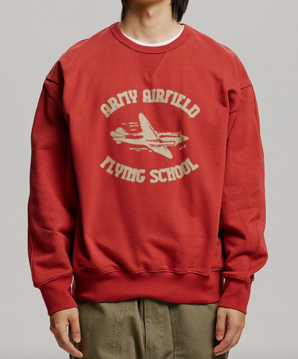 ARMY AIRFIELD SWEATSHIRT - BURNT RED