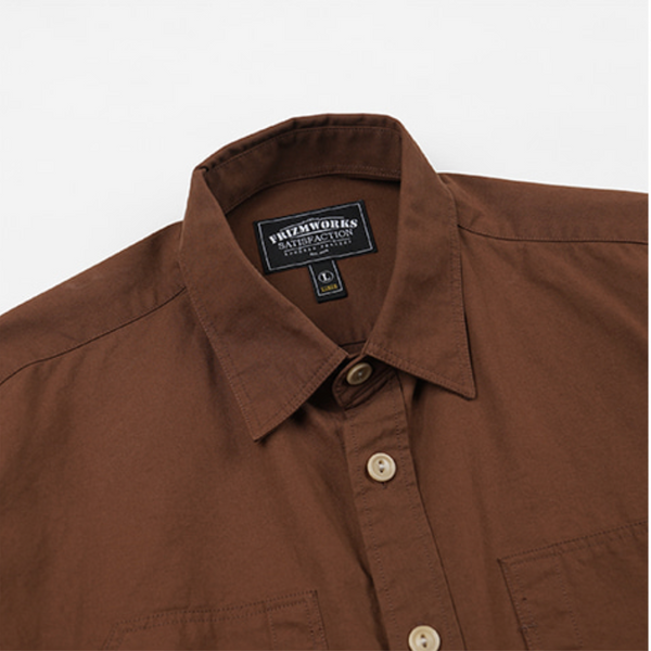 POCKET LOOP WORK SHIRT - BROWN
