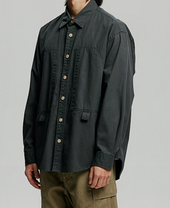 POCKET LOOP WORK SHIRT - CHARCOAL