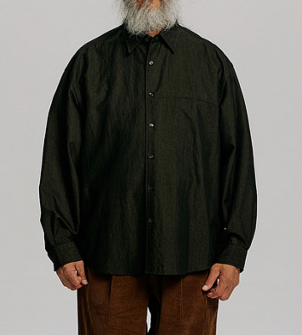 TWO TONE RELAXED SHIRT - BROWN