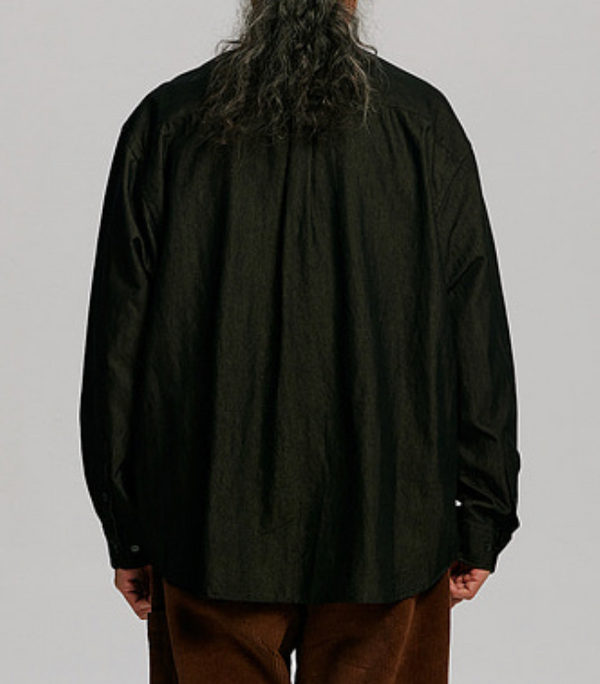 TWO TONE RELAXED SHIRT - BROWN