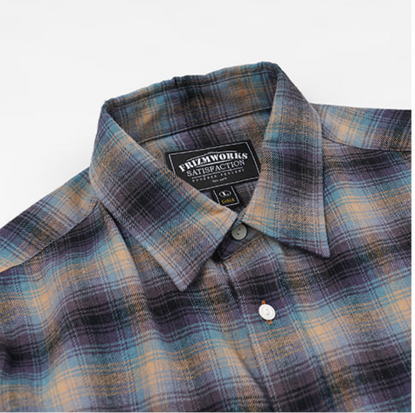 FLANNEL CHECK WORK SHIRT - MIDNIGHT BLUE