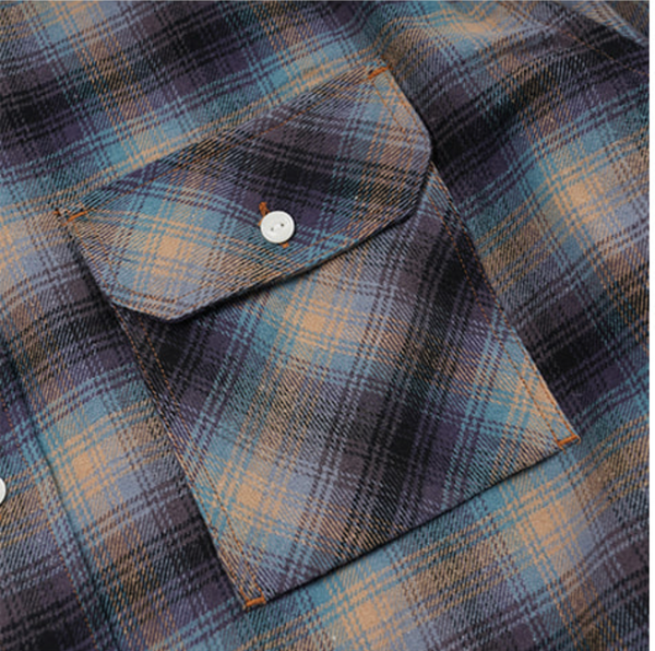 FLANNEL CHECK WORK SHIRT - MIDNIGHT BLUE