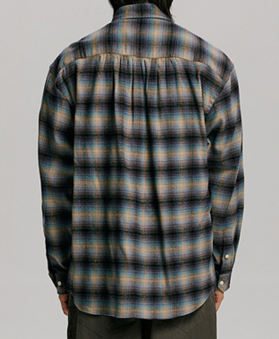 FLANNEL CHECK WORK SHIRT - MIDNIGHT BLUE