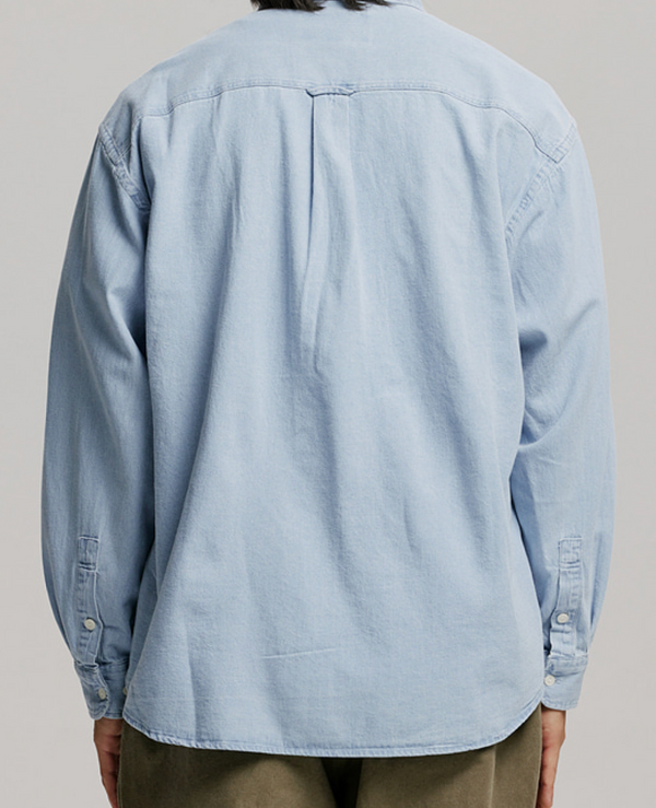 BLEACHED UTILITY SHIRT - LIGHT BLUE