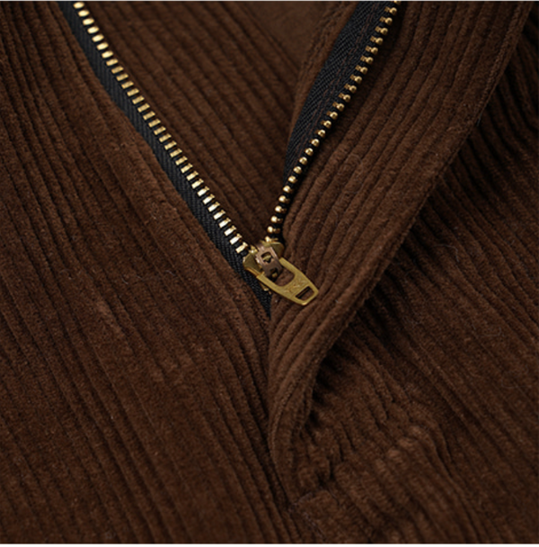 CORDUROY WIDE ONE TUCK PANTS - BROWN