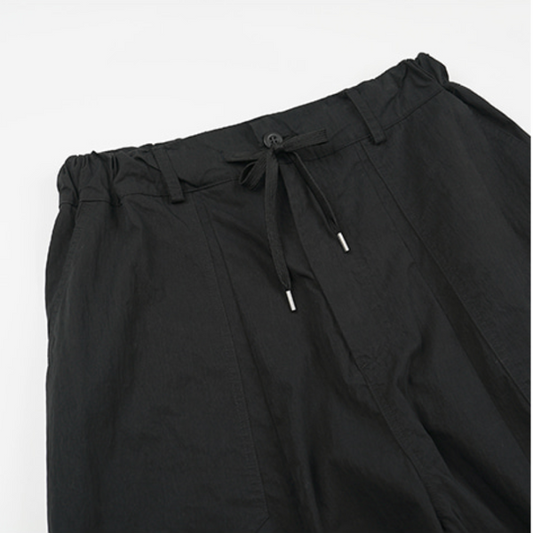 FOLD FATIGUE WIDE PANTS - BLACK