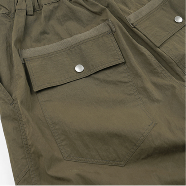 FOLD FATIGUE WIDE PANTS - OLIVE
