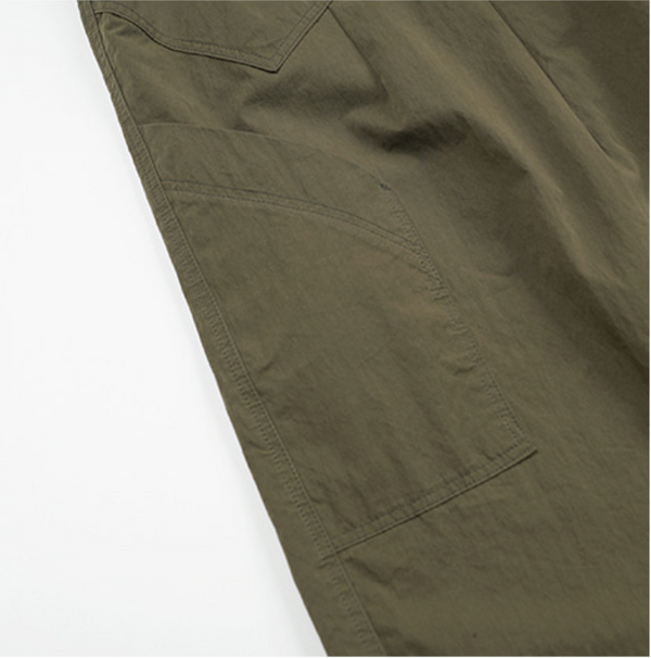 FOLD FATIGUE WIDE PANTS - OLIVE