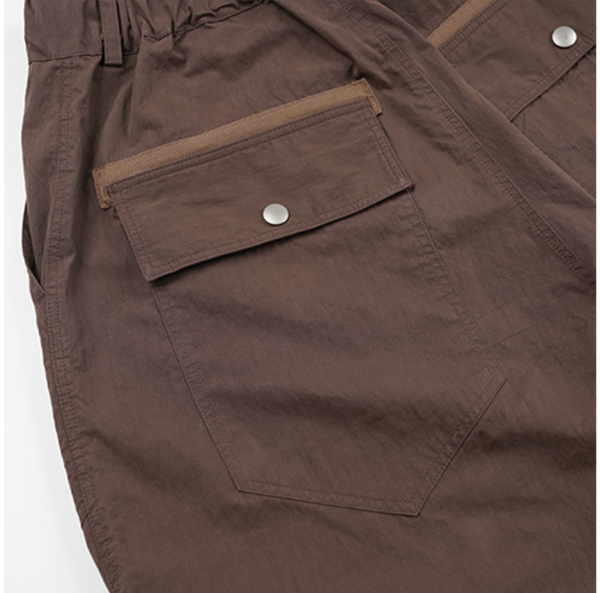 FOLD FATIGUE WIDE PANTS - BROWN