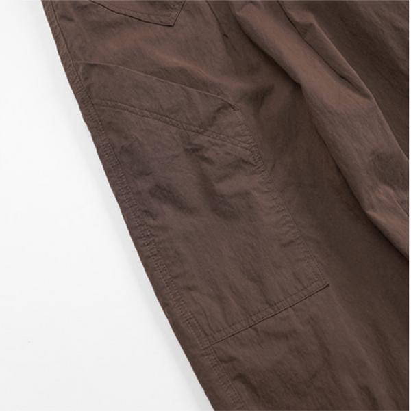FOLD FATIGUE WIDE PANTS - BROWN