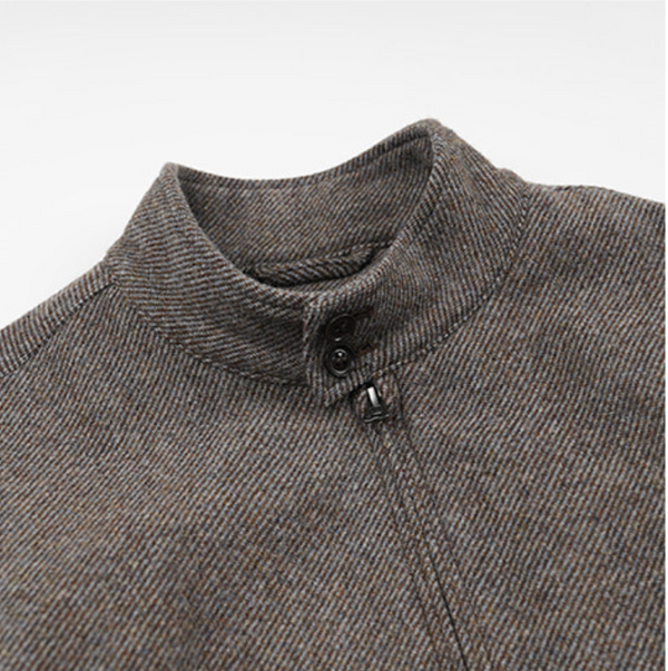 WOOL HARRINGTON JACKET - GREY