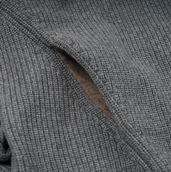 KANGAROO KNIT PULLOVER HOODIE - GREY