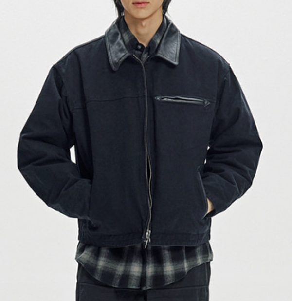 Frizmworks HEAVY CANVAS DESTROYED WORK JACKET - BLACK - The Great Frizmworks HEAVY CANVAS DESTROYED WORK JACKET - BLACK - The Great