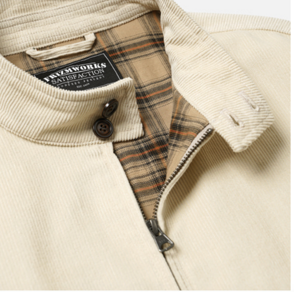 CORDUROY BUDDY HARRINGTON JACKET - CREAM