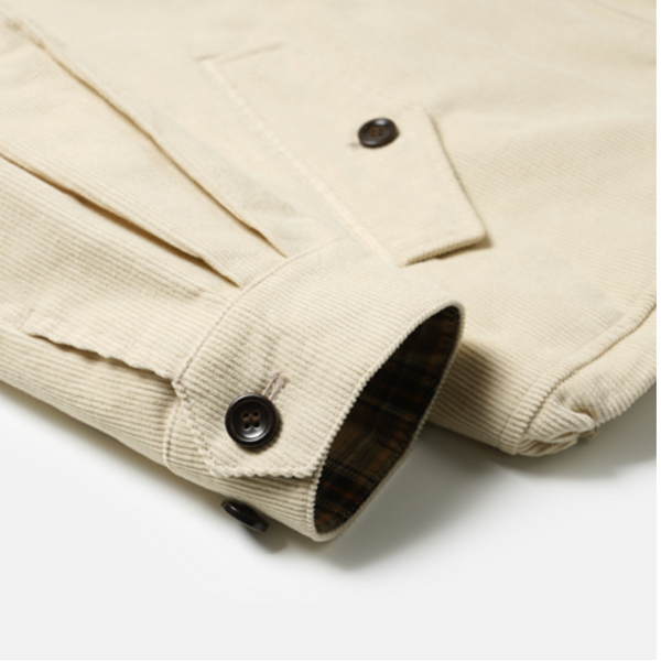 CORDUROY BUDDY HARRINGTON JACKET - CREAM