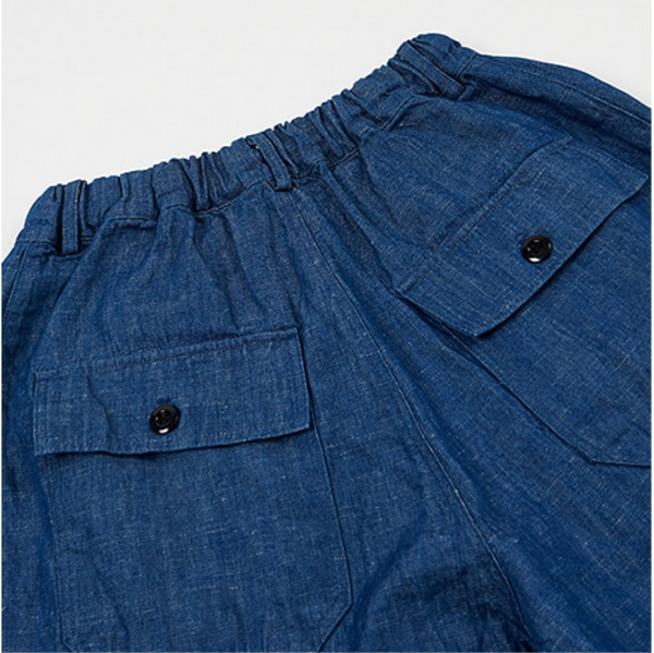 DENIM BALLOON PANTS - BLUE