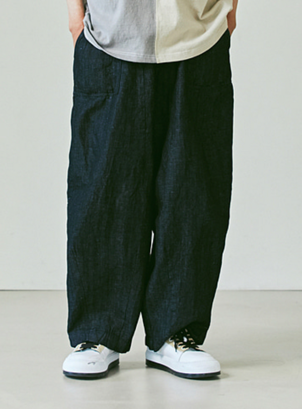 DENIM BALLOON PANTS - INDIGO
