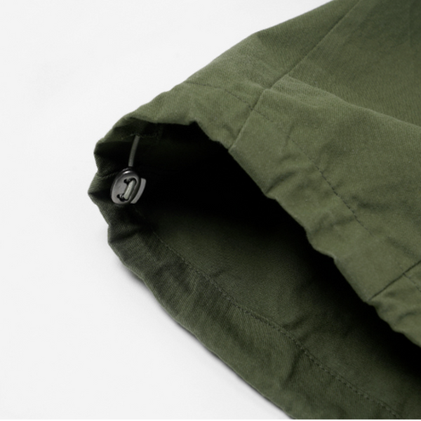 TWILL CARGO BALLOON PANTS - OLIVE